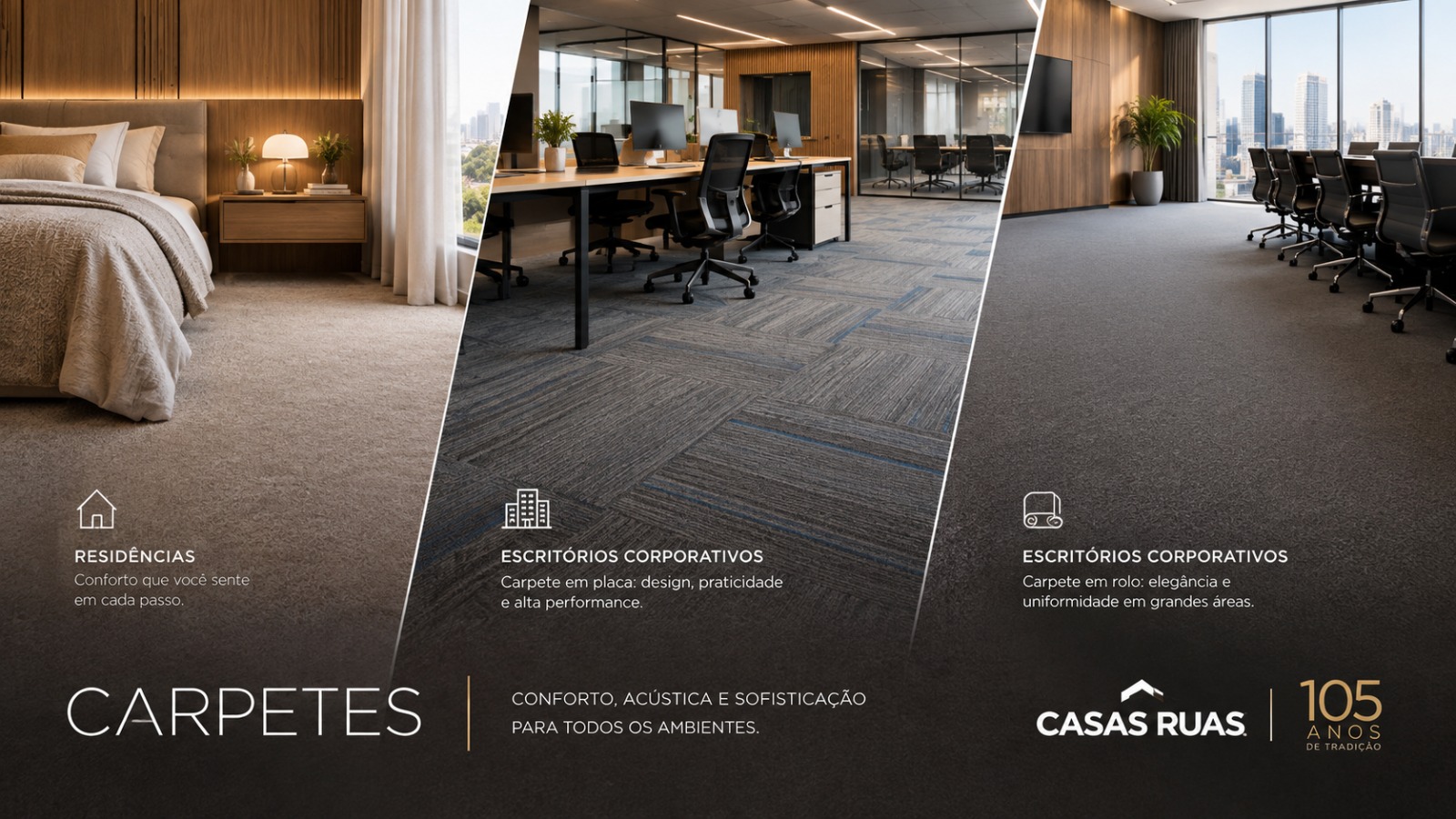 Carpetes para residências e escritórios corporativos